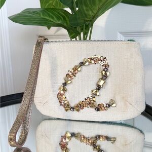 Anthropologie Miss Albright “A” Initial Wristlet